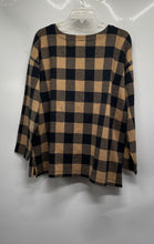 Load image into Gallery viewer, J.Jill Womens Black Khaki Plaid Long Sleeve Pullover Sweater Size XL