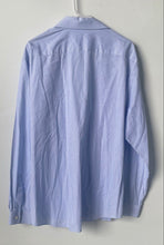 Load image into Gallery viewer, Michael Kors Mens White Blue Check Long Sleeve Dress Shirt Size 17 1/2 34/35