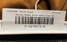Load image into Gallery viewer, Extasy Womens Brown Faux Suede Skinny Leg Side Zip Ankle Pants Size 42