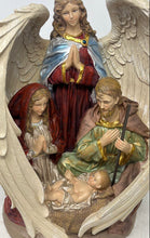 Load image into Gallery viewer, Ceramic Holy Family With Angel Religious Figure Statue w/ String Light No Tested