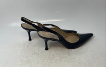Load image into Gallery viewer, Charles David Womens Amy Black Leather Pointed Toe Slingback Heels Size 7.5B
