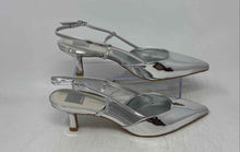 Load image into Gallery viewer, Dolce Vita Womens Silver Pointed Toe Kitten Slingback Heels Size 10W
