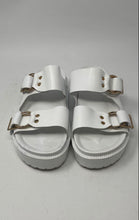 Load image into Gallery viewer, Berness Womens White Double Buckle Slip-On Platform Slide Sandals Size 8