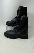 Load image into Gallery viewer, Aliana Womens Black Leather Lace-Up Round Toe Ankle Booties Size 9