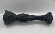 Load image into Gallery viewer, Antique Fitz & Floyd Matte Black Resin Fluted Pedestal Design Candlestick Holder
