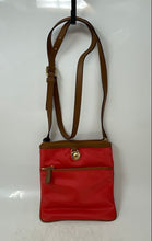 Load image into Gallery viewer, Michael Kors Womens Kempton Red And Brown Adjustable Strap Crossbody Purse