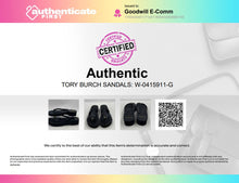 Load image into Gallery viewer, Authentic Tory Burch Womens Cutout Black Wedge Heel Flip-Flop Sandals Size 9