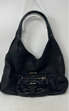 Load image into Gallery viewer, Michael Kors Womens Austin Black Pebbled Leather Outer Pockets Shoulder Hobo Bag
