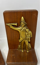 Load image into Gallery viewer, Vintage Firefighter Figure Carved In Gold Tone(2Pcs)