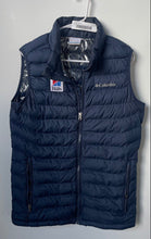 Load image into Gallery viewer, Columbia Mens Blue Powder Lite II Hills Pet Nutrition Omni-Heat Puffer Vest Sz S
