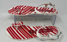 Load image into Gallery viewer, Katy Perry Womens The Geli White Red Christmas Flat Ankle Strap Sandals Size 7
