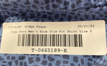 Load image into Gallery viewer, Hugo Boss Mens Blue Animal Print Long Sleeve Slim Fit Button-Up Shirt Size Small