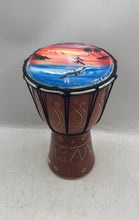 Load image into Gallery viewer, Multicolor Wooden Painted Hand Carved Djembe Drum Musical Instrument