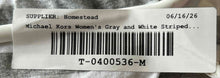 Load image into Gallery viewer, Michael Kors Womens Gray White Striped Drawstring Waist Slit Maxi Dress Size S