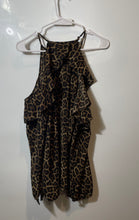 Load image into Gallery viewer, Michael Kors Womens Brown Animal Print Sleeveless Halter Neck Blouse Top Size XL
