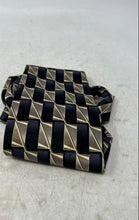 Load image into Gallery viewer, Pierre Cardin Mens Black Beige Geometric Keeper Loop Adjustable Pointed Tie
