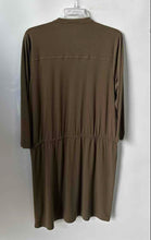 Load image into Gallery viewer, Michael Kors Womens Green 3/4 Sleeve Button-Front Blouson Dress Size L
