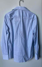 Load image into Gallery viewer, Tommy Hilfiger Mens Blue Printed Cotton Slim Fit Spread Collar Dress Shirt Sz M
