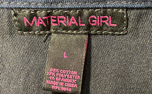 Load image into Gallery viewer, Material Girl Womens Blue Denim Sweetheart Neck One-Piece Jumpsuit Size Large