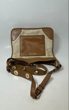 Load image into Gallery viewer, Michael Kors Womens Beige And Brown Zipper Adjustable Strap Crossbody Handbag