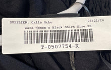Load image into Gallery viewer, Zara Womens Black Long Sleeve Square Neck Regular Fit Cropped Blouse Top Size XS