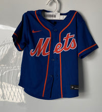 Load image into Gallery viewer, Nike Boys Blue New York Mets Short Sleeve Button Front MLB Baseball Jersey Sz 2T