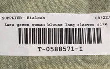 Load image into Gallery viewer, Zara Womens Green Long Sleeve Button-Front Blouse Top Size XS With Tag