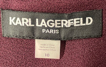 Load image into Gallery viewer, Karl Lagerfeld Womens Purple Long Sleeve Crew Neck Sheath Dress Size 10 With Tag