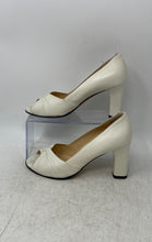 Load image into Gallery viewer, Taryn Rose Womens White Leather Peep Toe Slip-On Pump Heels Size EU 37 M