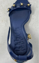 Load image into Gallery viewer, Petite Jolie Womens Blue Floral Open-Toe Block Ankle Strap Sandals Size 7