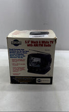 Load image into Gallery viewer, Vintage World Model 00815 Black White 5.5 Inch AM/FM Portable TV Radio