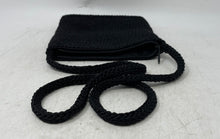 Load image into Gallery viewer, Enzo Angiolini Womens Black Crochet Single Strap Zip Top Lined Crossbody Bag