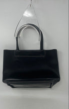 Load image into Gallery viewer, Lamarthe Womens Black Leather Inner Pocket Double Handle Magnetic Tote Bag