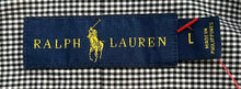 Load image into Gallery viewer, Ralph Lauren Mens Black White Gingham Button-Up Shirt Size Large