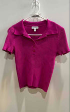 Load image into Gallery viewer, Calvin Klein Womens Pink Ribbed Short Sleeve Collared Button Polo Shirt Size M