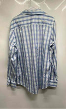 Load image into Gallery viewer, Bugatchi Mens Blue Striped OoohCotton Tech 8 Way Stretch Button-Up Shirt Size L