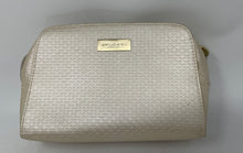 Load image into Gallery viewer, Bvlgari Womens Cream Embossed Zipper Travel Makeup Cosmetic Bag