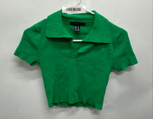 Load image into Gallery viewer, Forever 21 Womens Green Short Sleeve Collared Pullover Cropped Polo Shirt Size M