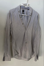 Load image into Gallery viewer, Hugo Boss Mens Gray Check Slim Fit Stretch Long Sleeve Button-Up Shirt Size M