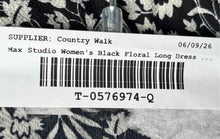 Load image into Gallery viewer, Max Studio Womens Black Floral Short Sleeve Long Maxi Dress Size Large