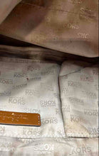 Load image into Gallery viewer, Michael Kors Womens Jet Set Brown Signature Print Double Handle Shoulder Bag