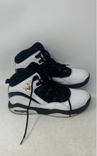 Load image into Gallery viewer, Shaq Mens Full Press White Black Leather Lace-Up Mid Top Basketball Shoes 8.5M