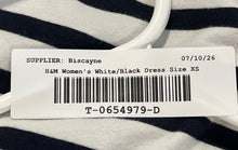 Load image into Gallery viewer, H&M Womens White Black Striped Short Sleeve Pullover T-Shirt Dress Size XS