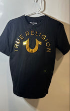Load image into Gallery viewer, True Religion Kids Black Gold Cotton Short Sleeve Crew Neck Graphic T-Shirt Sz L