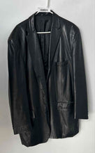 Load image into Gallery viewer, Alfani Mens Black Leather Long Sleeve Pockets Three-Button Blazer Size XL
