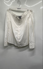Load image into Gallery viewer, Express Womens White Long Sleeve Button Front Blouse Top Size Medium