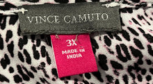 Load image into Gallery viewer, Vince Camuto Womens Black White Cheetah Print Long Sleeve Blouse Top Size 3X