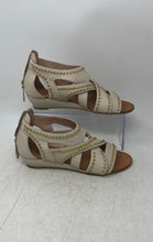 Load image into Gallery viewer, Carvela Womens Beige Gold Leather Back Zip Studded Strappy Sandals Size EU 38