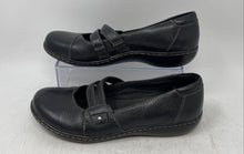 Load image into Gallery viewer, Clarks Womens Black Leather Round Toe Slip-On Casual Mary Jane Shoes Size 9 M