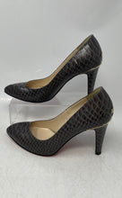 Load image into Gallery viewer, Jinny Kim Womens Dark Gray Leather Slip-On Stiletto Pump Heels Size 6.5